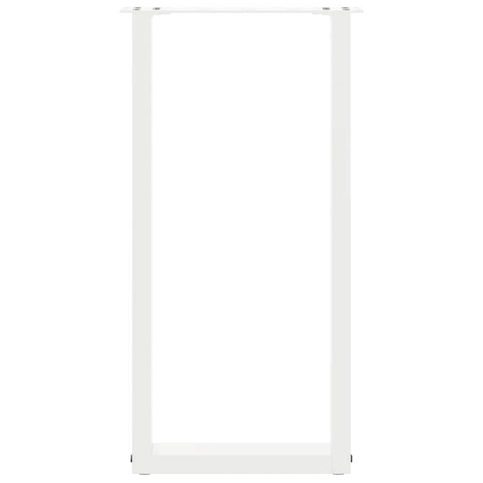 vidaXL Gambe per tavolo consolle a forma di U 2 pz bianche 38x(72-73) cm in acciaio