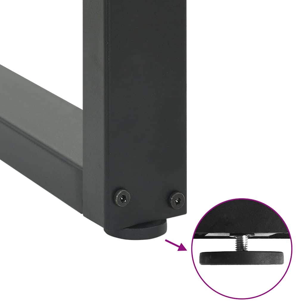 Gambe per tavolo consolle a forma di U 2 pz Antracite 38x(72-73) cm Acciaio 4013174