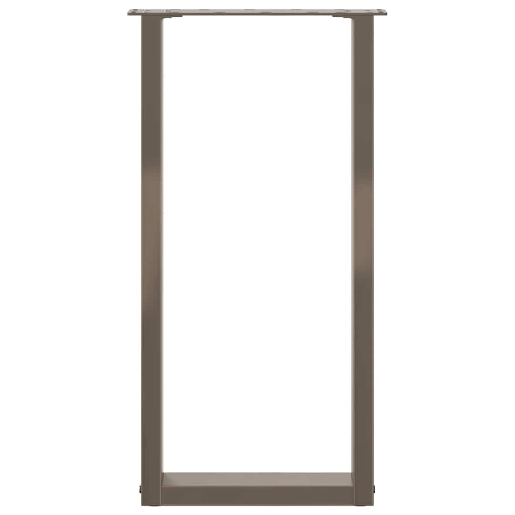 vidaXL Gambe per tavolo consolle a forma di U 2 pz in acciaio naturale 38x(72-73) cm