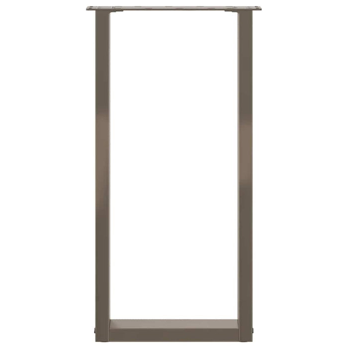 vidaXL Gambe per tavolo consolle a forma di U 2 pz in acciaio naturale 38x(72-73) cm