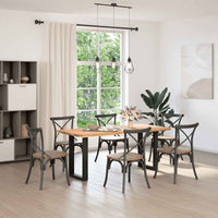 Gambe per tavolo da pranzo a forma di U 2 pz nere 50x(72-73) cm in acciaio 4013176