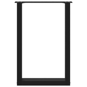 Gambe per tavolo da pranzo a forma di U 2 pz nere 50x(72-73) cm in acciaio 4013176