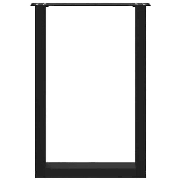 Gambe per tavolo da pranzo a forma di U 2 pz nere 50x(72-73) cm in acciaio 4013176