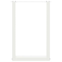 vidaXL Gambe per tavolo da pranzo a forma di U 2 pz bianche 50x(72-73) cm in acciaio