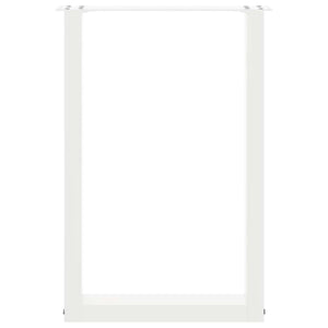 Gambe per tavolo da pranzo a forma di U 2 pz bianche 50x(72-73) cm in acciaio 4013177
