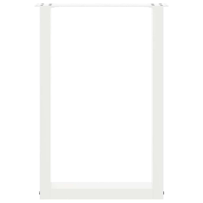 Gambe per tavolo da pranzo a forma di U 2 pz bianche 50x(72-73) cm in acciaio 4013177