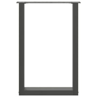 Gambe per tavolo da pranzo a forma di U 2 pz Antracite 50x(72-73) cm Acciaio 4013178