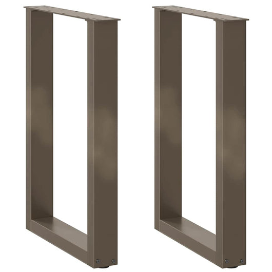 Set di 2 gambe regolabili per tavolo da pranzo a forma di U 50 x 72-73 cm in acciaio verniciato a polvere naturale 02_0057419