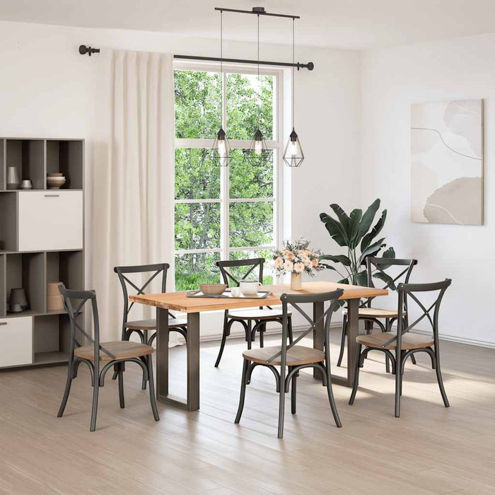 Gambe per tavolo da pranzo a forma di U 2 pz in acciaio naturale 50x(72-73) cm 4013179