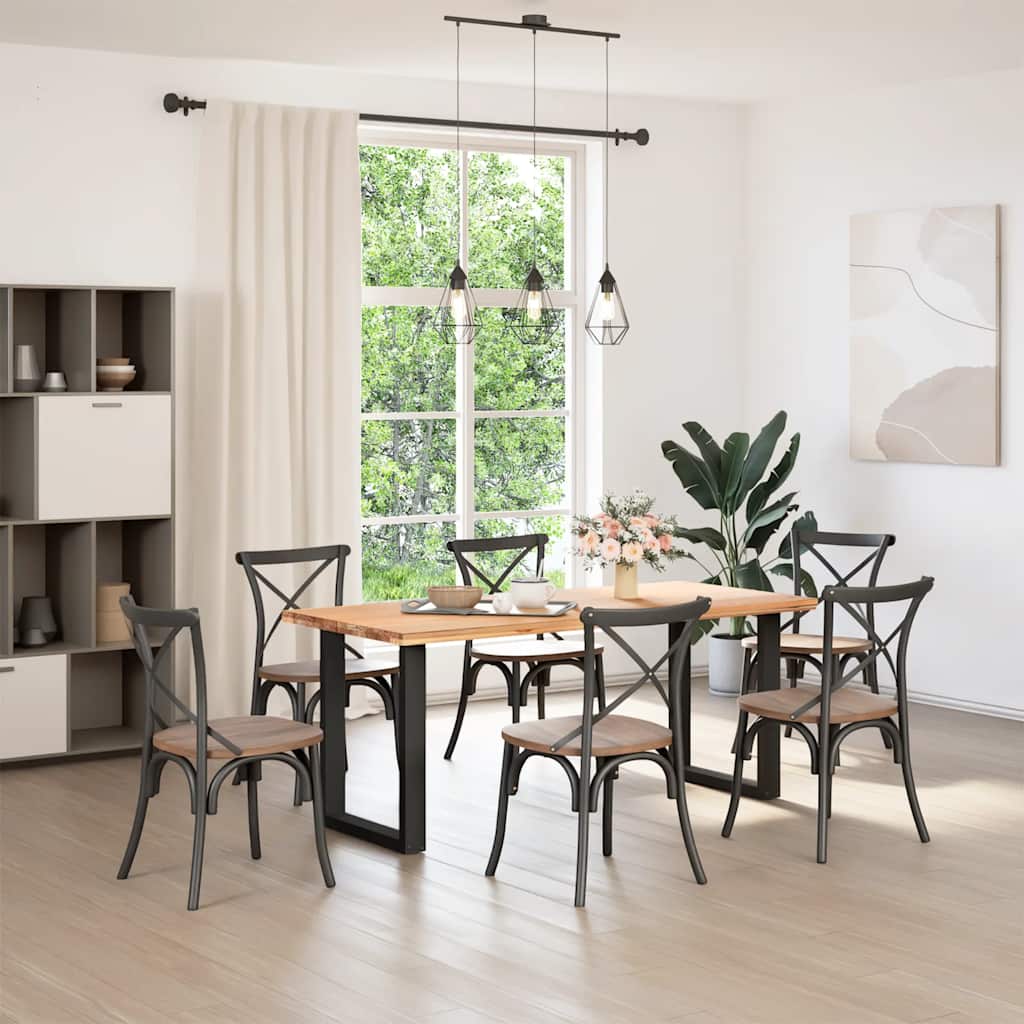 Gambe per tavolo da pranzo a forma di U 2 pz nere 60x(72-73) cm in acciaio 4013180