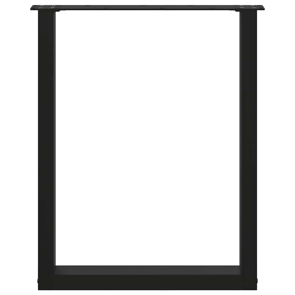 vidaXL Gambe per tavolo da pranzo a forma di U 2 pz nere 60x(72-73) cm in acciaio