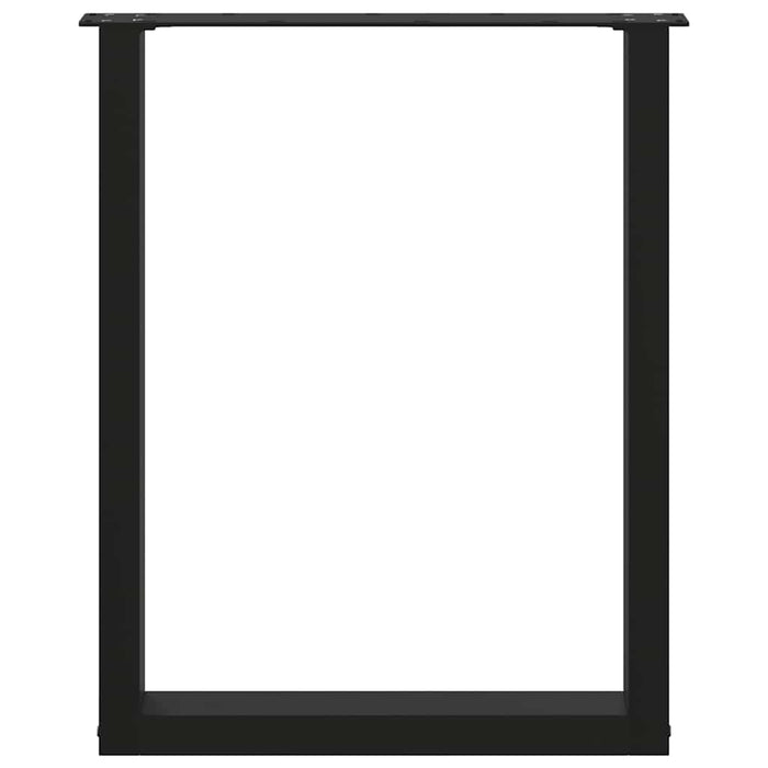 vidaXL Gambe per tavolo da pranzo a forma di U 2 pz nere 60x(72-73) cm in acciaio