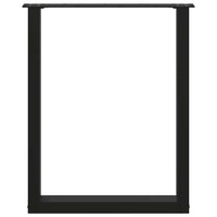 Gambe per tavolo da pranzo a forma di U 2 pz nere 60x(72-73) cm in acciaio 4013180