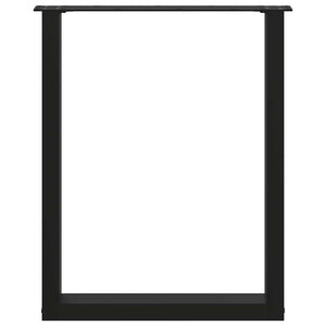 Gambe per tavolo da pranzo a forma di U 2 pz nere 60x(72-73) cm in acciaio 4013180