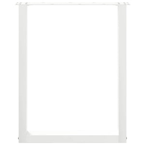 Gambe per tavolo da pranzo a forma di U 2 pz bianche 60x(72-73) cm in acciaio 4013181