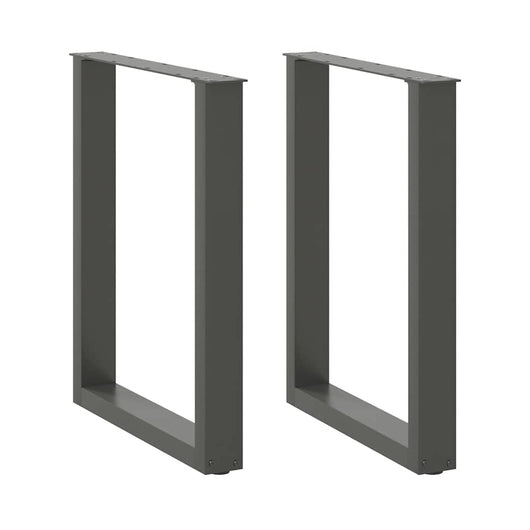 Set di 2 gambe per tavolo da pranzo a forma di U 60 x 72 cm design moderno e robusto con piedini livellanti acciaio antracite 02_0057422