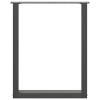 vidaXL Gambe per tavolo da pranzo a forma di U 2 pz Antracite 60x(72-73) cm Acciaio
