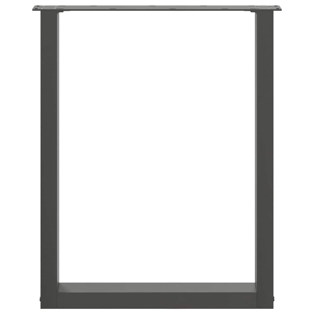 Gambe per tavolo da pranzo a forma di U 2 pz Antracite 60x(72-73) cm Acciaio 4013182