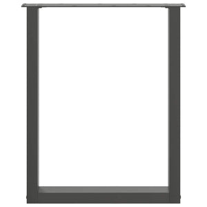 Gambe per tavolo da pranzo a forma di U 2 pz Antracite 60x(72-73) cm Acciaio 4013182