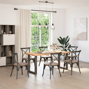 Gambe per tavolo da pranzo a forma di U 2 pz in acciaio naturale 60x(72-73) cm 4013183