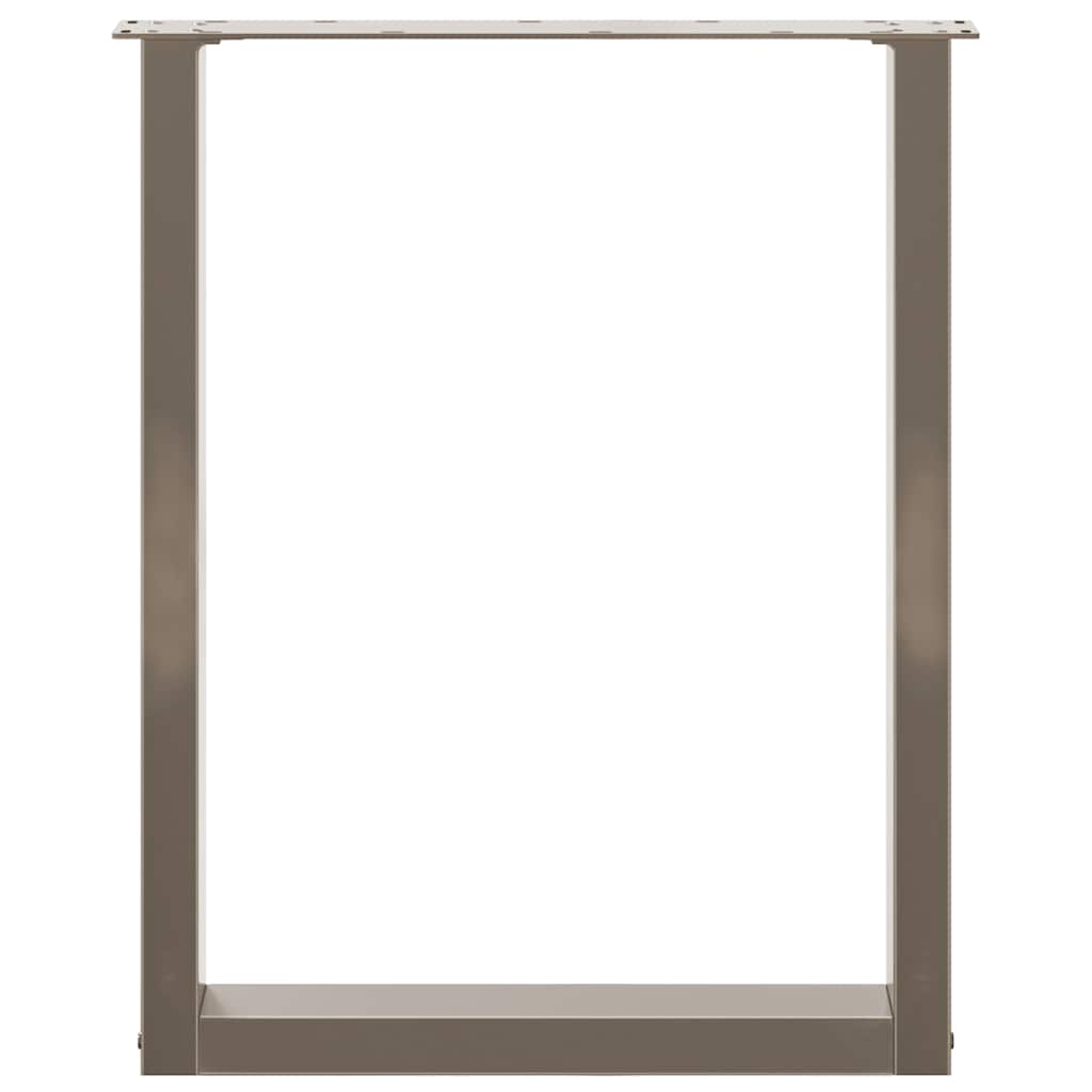 vidaXL Gambe per tavolo da pranzo a forma di U 2 pz in acciaio naturale 60x(72-73) cm