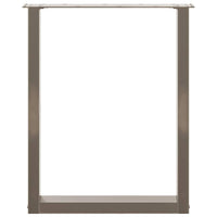 Gambe per tavolo da pranzo a forma di U 2 pz in acciaio naturale 60x(72-73) cm 4013183