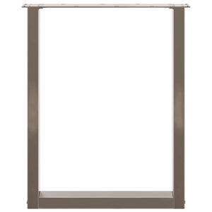 Gambe per tavolo da pranzo a forma di U 2 pz in acciaio naturale 60x(72-73) cm 4013183