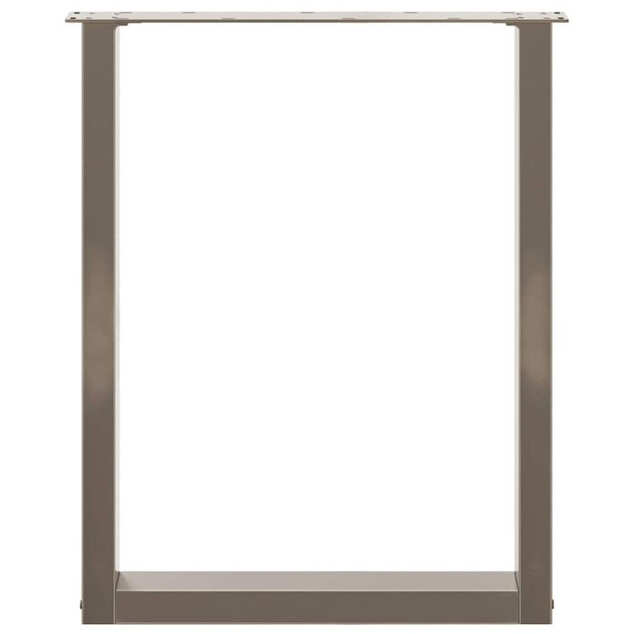 Gambe per tavolo da pranzo a forma di U 2 pz in acciaio naturale 60x(72-73) cm 4013183