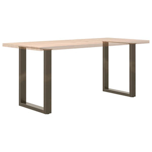 vidaXL Gambe per tavolo da pranzo a forma di U 2 pz in acciaio naturale 60x(72-73) cm