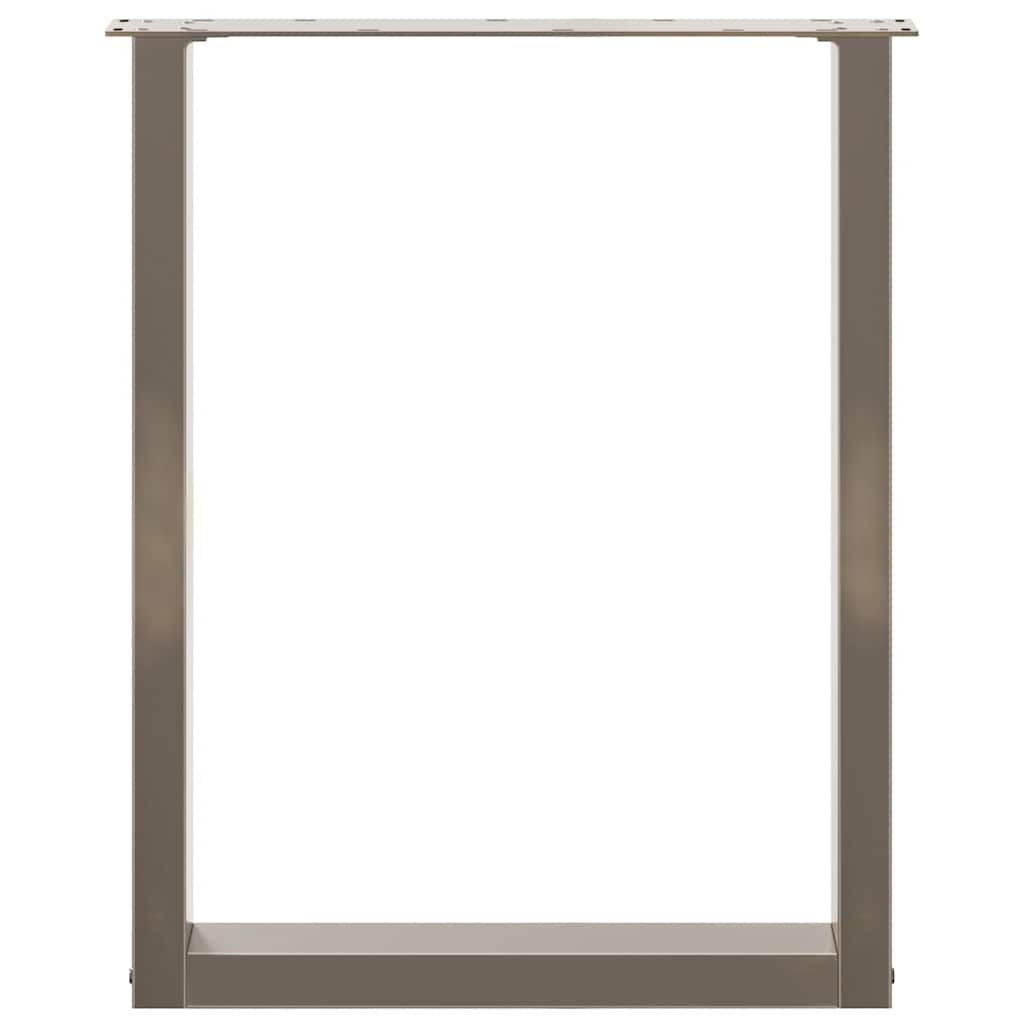 Gambe per tavolo da pranzo a forma di U 2 pz in acciaio naturale 70x(72-73) cm 4013187