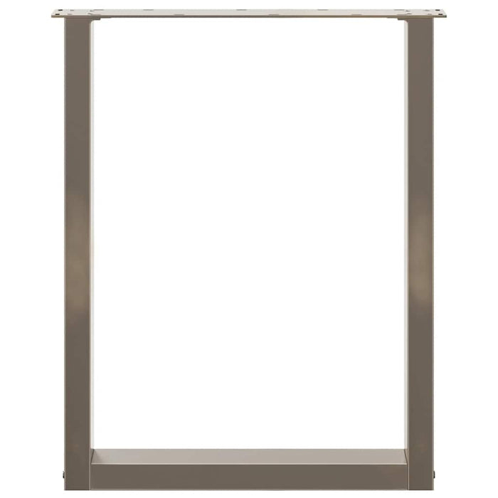 Gambe per tavolo da pranzo a forma di U 2 pz in acciaio naturale 70x(72-73) cm 4013187