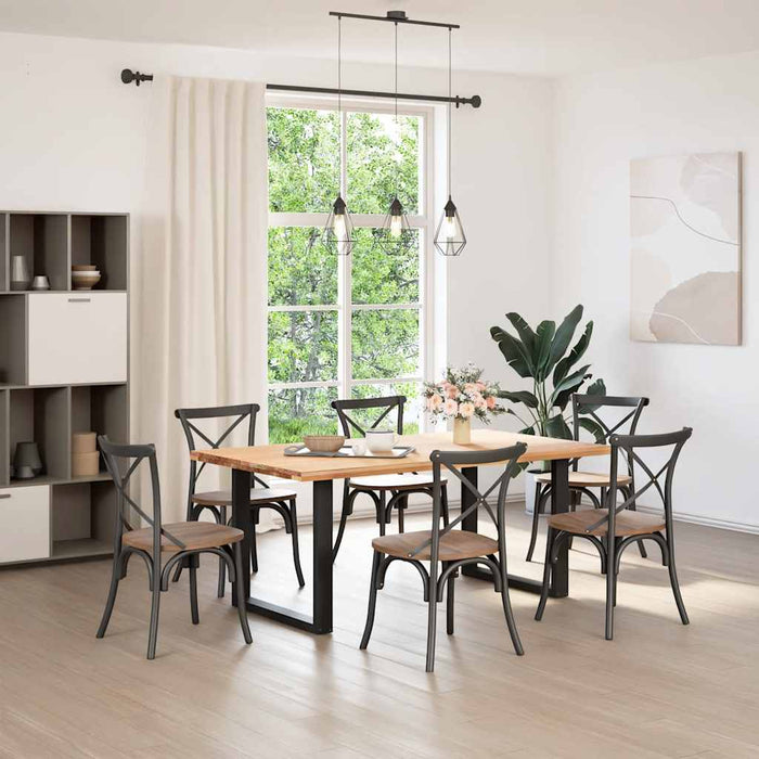 Gambe per tavolo da pranzo a forma di U 2 pz nere 80x(72-73) cm in acciaio 4013188