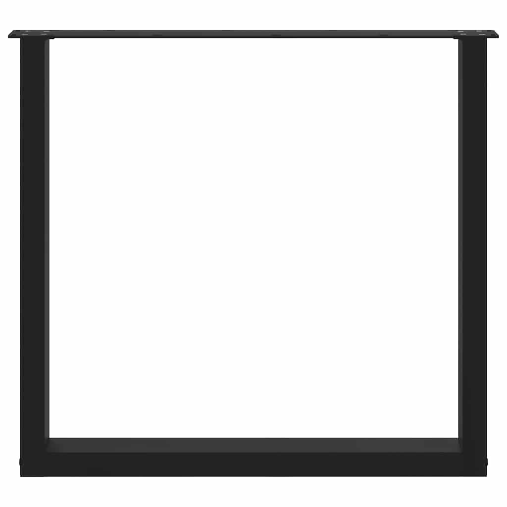 Gambe per tavolo da pranzo a forma di U 2 pz nere 80x(72-73) cm in acciaio 4013188