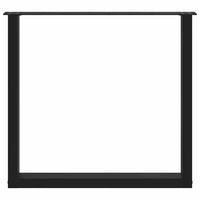 Gambe per tavolo da pranzo a forma di U 2 pz nere 80x(72-73) cm in acciaio 4013188