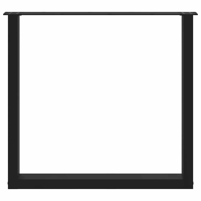 Gambe per tavolo da pranzo a forma di U 2 pz nere 80x(72-73) cm in acciaio 4013188