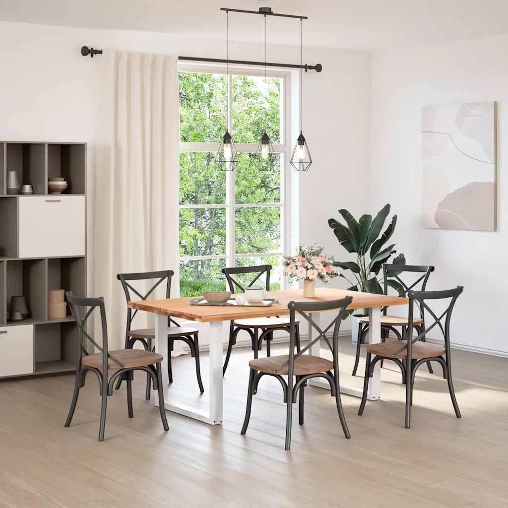 Gambe per tavolo da pranzo a forma di U 2 pz bianche 80x(72-73) cm in acciaio 4013189