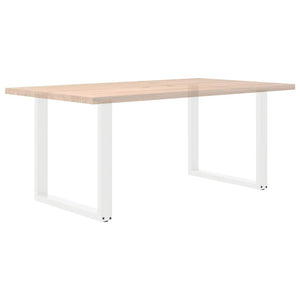 vidaXL Gambe per tavolo da pranzo a forma di U 2 pz bianche 80x(72-73) cm in acciaio