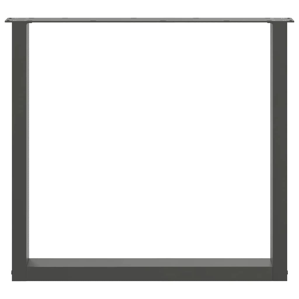 Gambe per tavolo da pranzo a forma di U 2 pz Antracite 80x(72-73) cm Acciaio 4013190