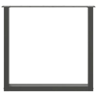 Gambe per tavolo da pranzo a forma di U 2 pz Antracite 80x(72-73) cm Acciaio 4013190