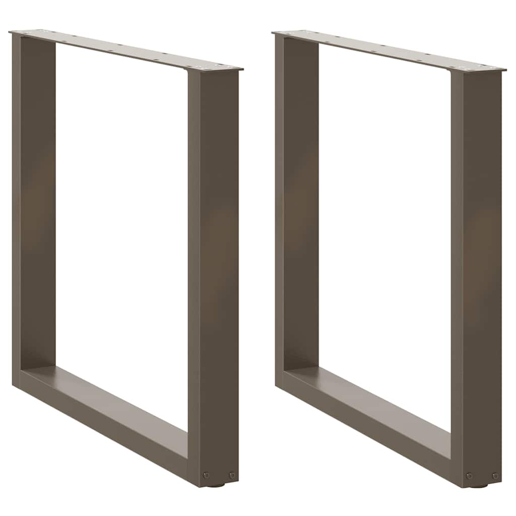 Gambe per tavolo da pranzo a forma di U 2 pz in acciaio naturale 80x(72-73) cm