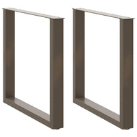 Gambe per tavolo da pranzo a forma di U 2 pz in acciaio naturale 80x(72-73) cm