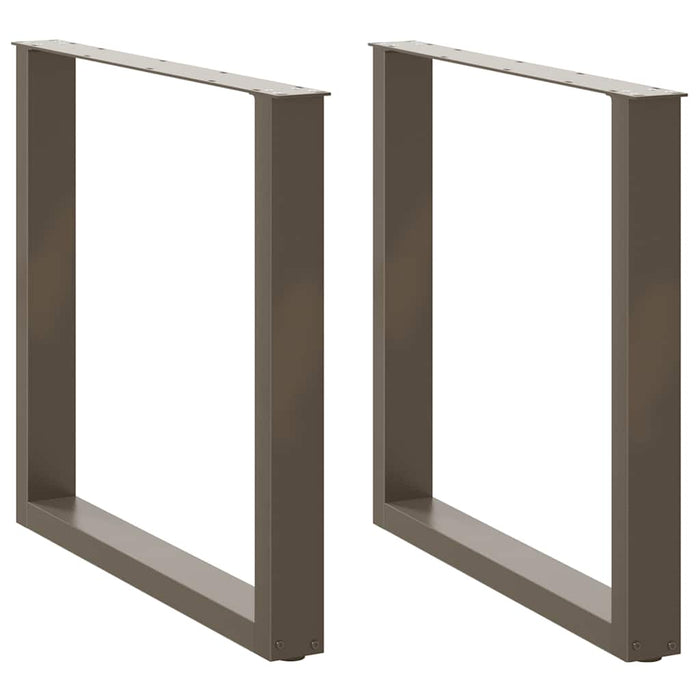 Gambe per tavolo da pranzo a forma di U 2 pz in acciaio naturale 80x(72-73) cm