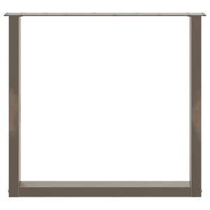 Gambe per tavolo da pranzo a forma di U 2 pz in acciaio naturale 80x(72-73) cm 4013191