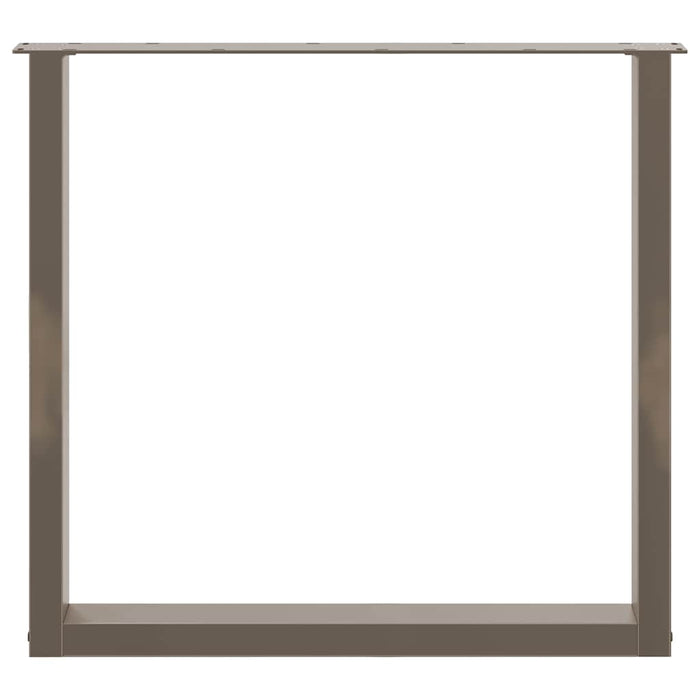 Gambe per tavolo da pranzo a forma di U 2 pz in acciaio naturale 80x(72-73) cm 4013191