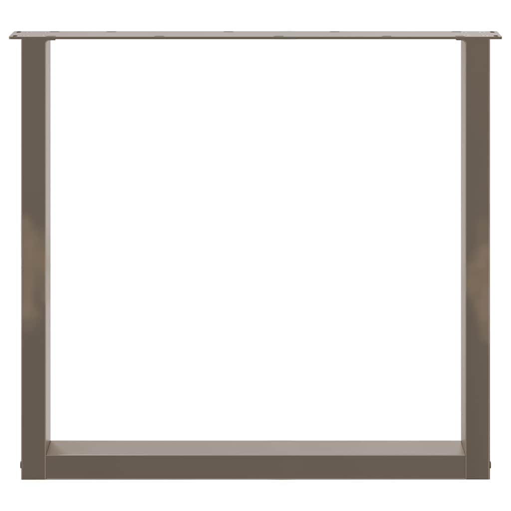 Gambe per tavolo da pranzo a forma di U 2 pz in acciaio naturale 80x(72-73) cm