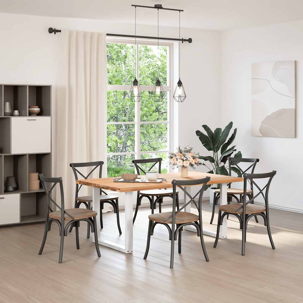 Gambe per tavolo da pranzo a forma di U 2 pz bianche 90x(72-73) cm in acciaio 4013193