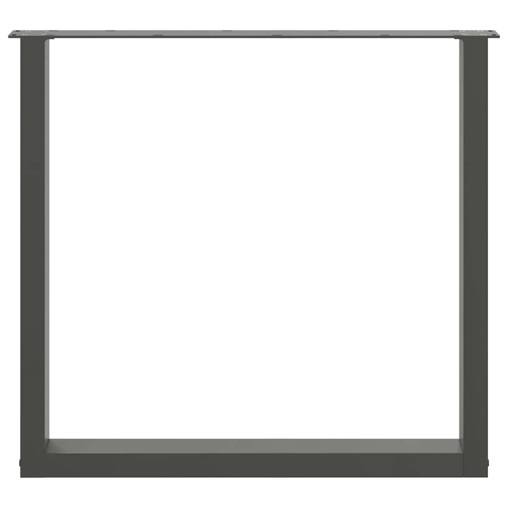 vidaXL Gambe per tavolo da pranzo a forma di U 2 pz Antracite 90x(72-73) cm Acciaio