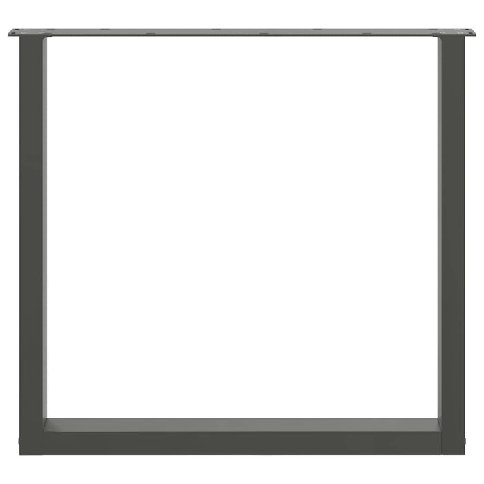vidaXL Gambe per tavolo da pranzo a forma di U 2 pz Antracite 90x(72-73) cm Acciaio