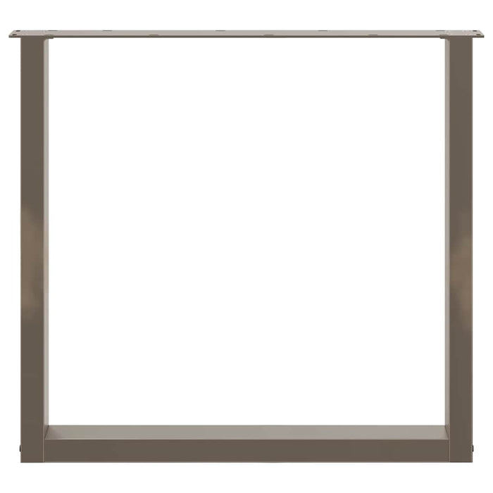 vidaXL Gambe per tavolo da pranzo a forma di U 2 pz in acciaio naturale 90x(72-73) cm