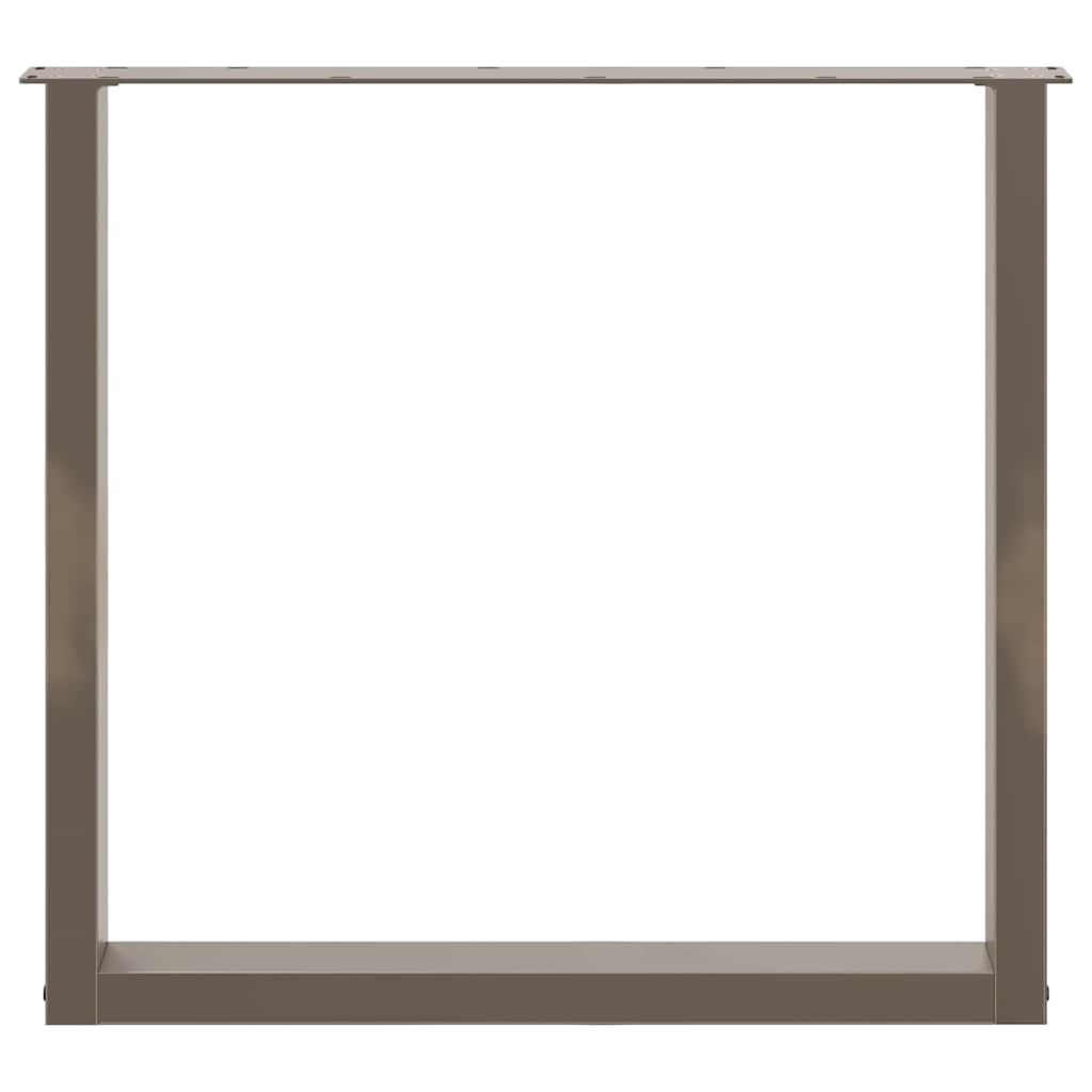 Gambe per tavolo da pranzo a forma di U 2 pz in acciaio naturale 90x(72-73) cm 4013195